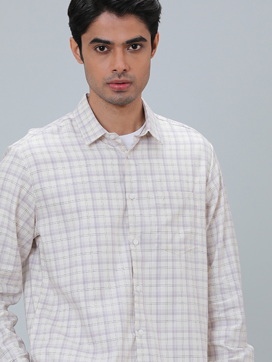 

Indian Terrain Tartan Checked Casual Shirt, White