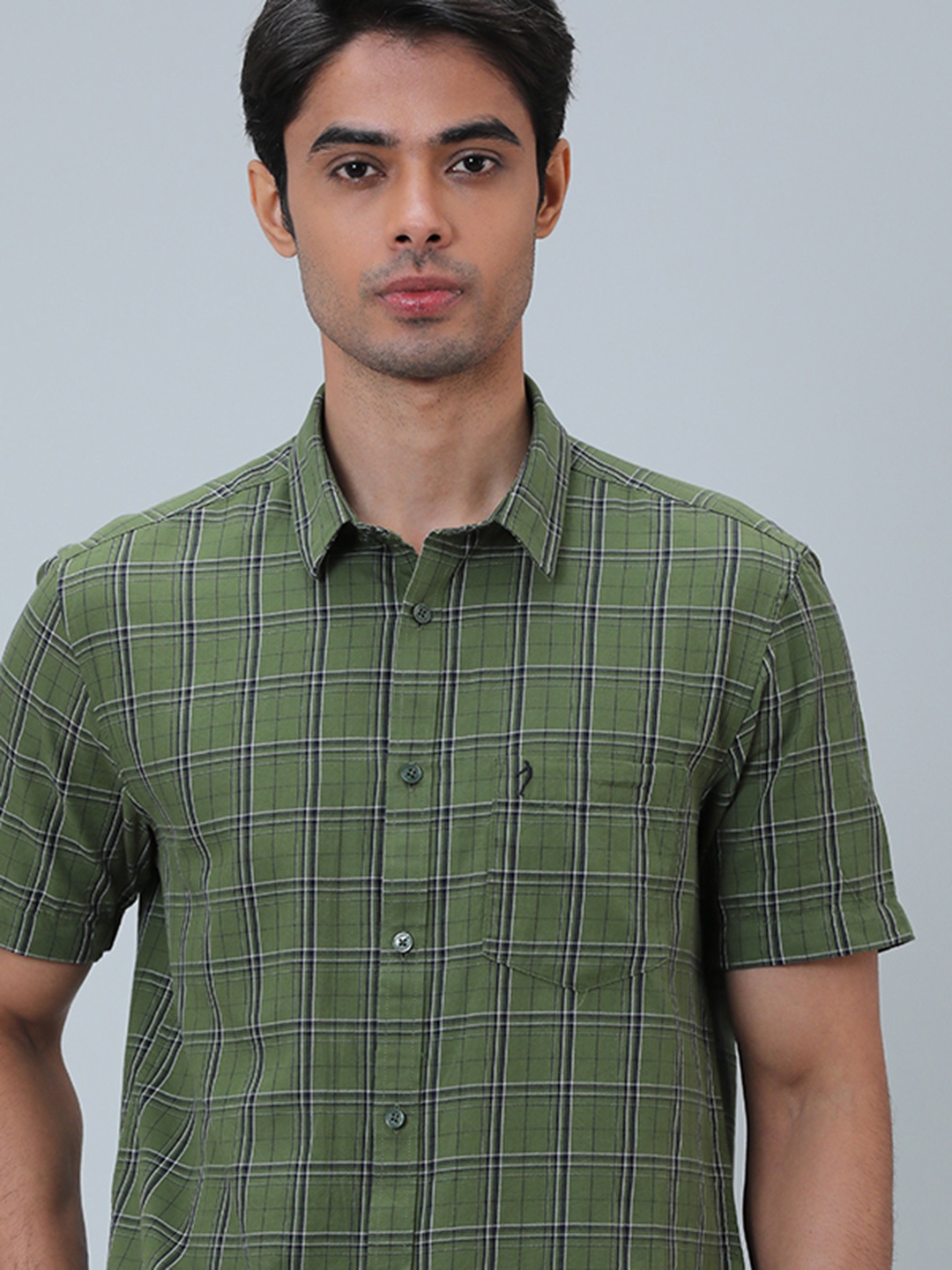 

Indian Terrain Checked Cotton Shirt, Green
