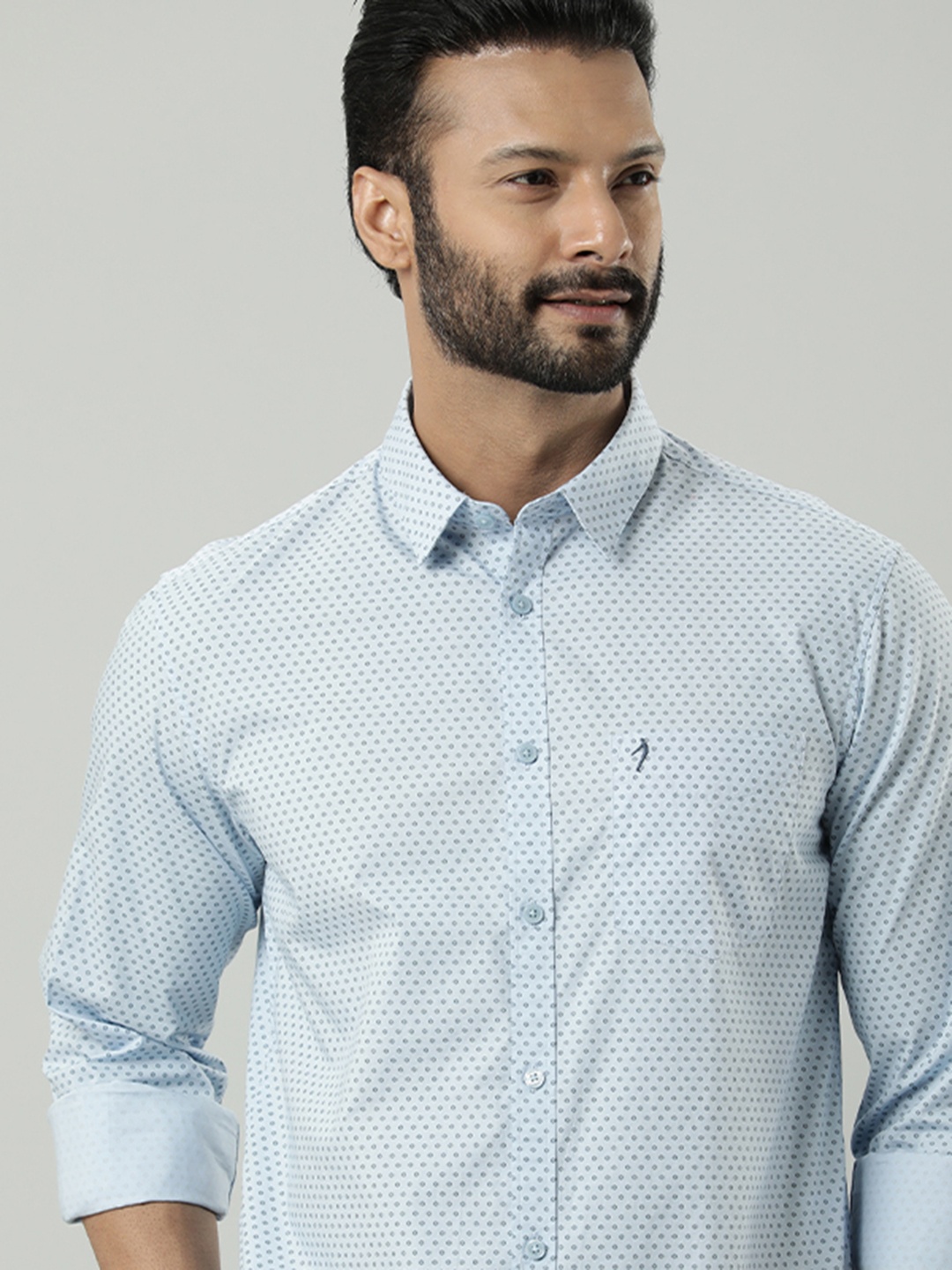 

Indian Terrain Micro Ditsy Printed Casual Shirt, Blue