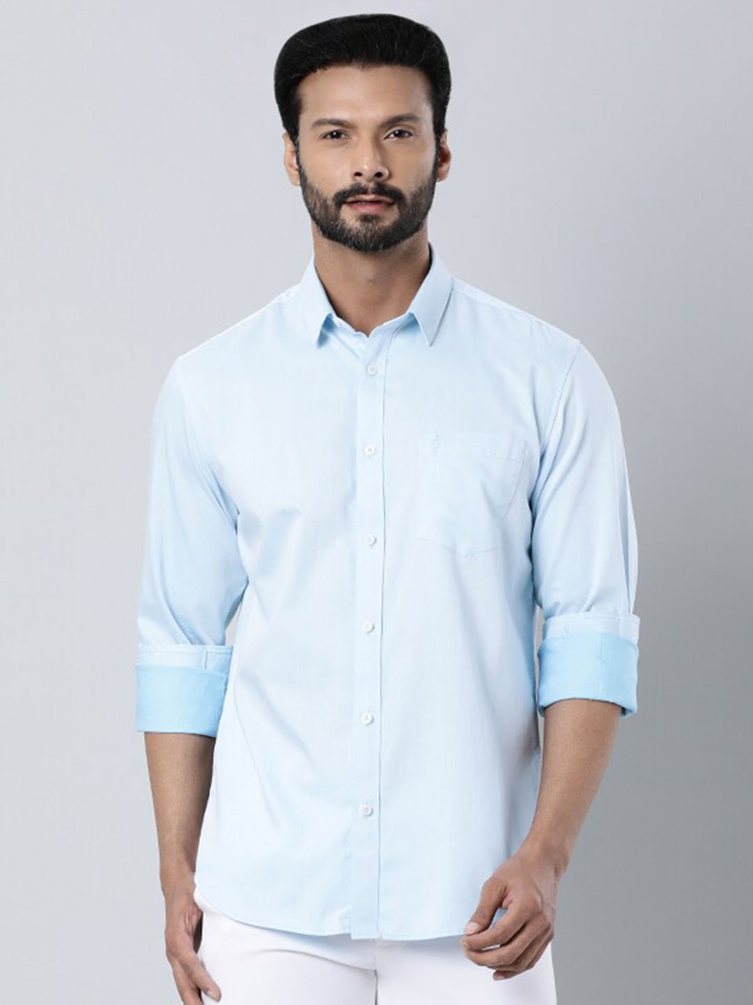 

Indian Terrain Spread Collar Cotton Casual Shirt, Blue