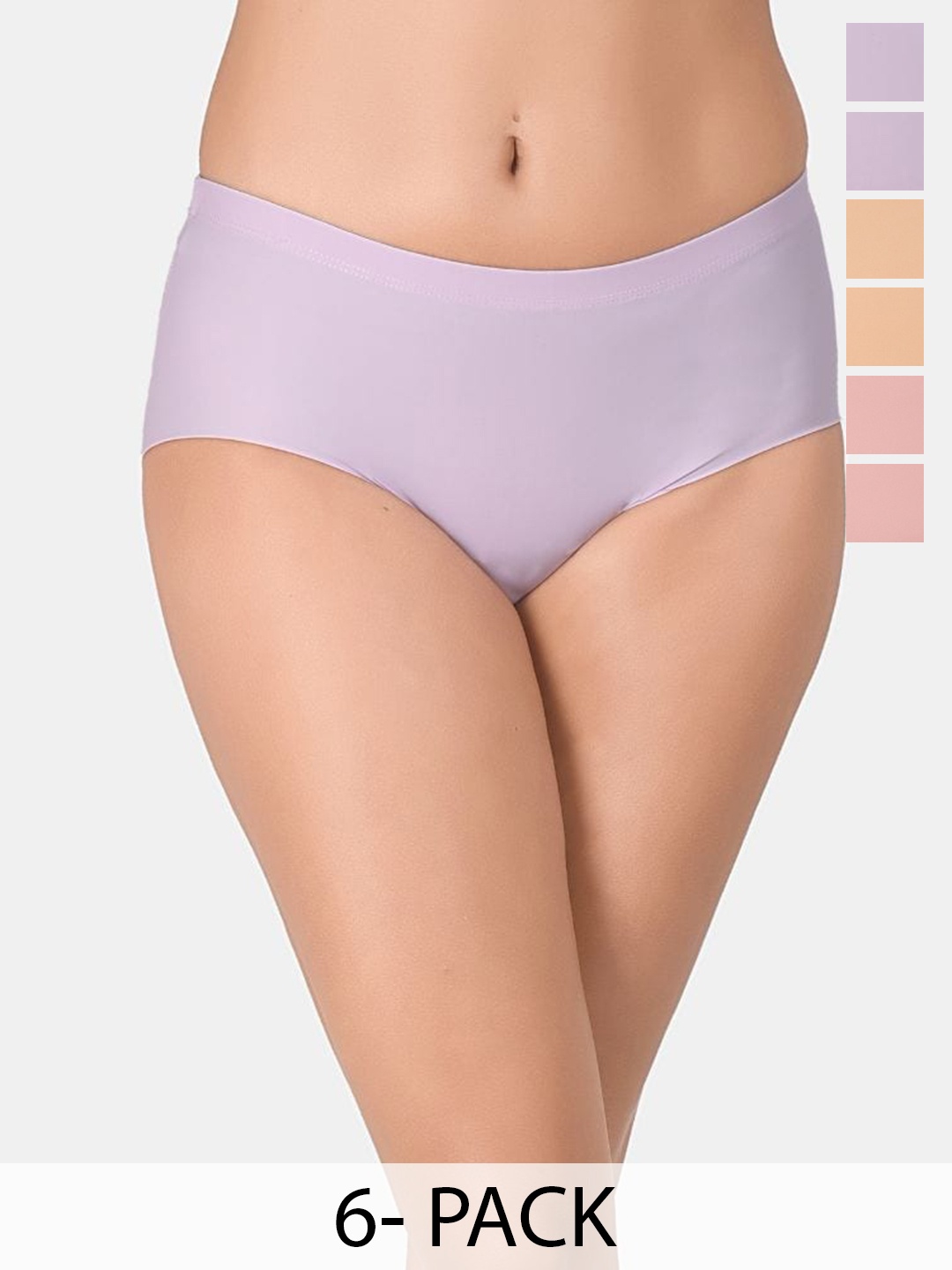 

Innocence Pack Of 6 Mid-Rise Hipster Briefs, Lavender