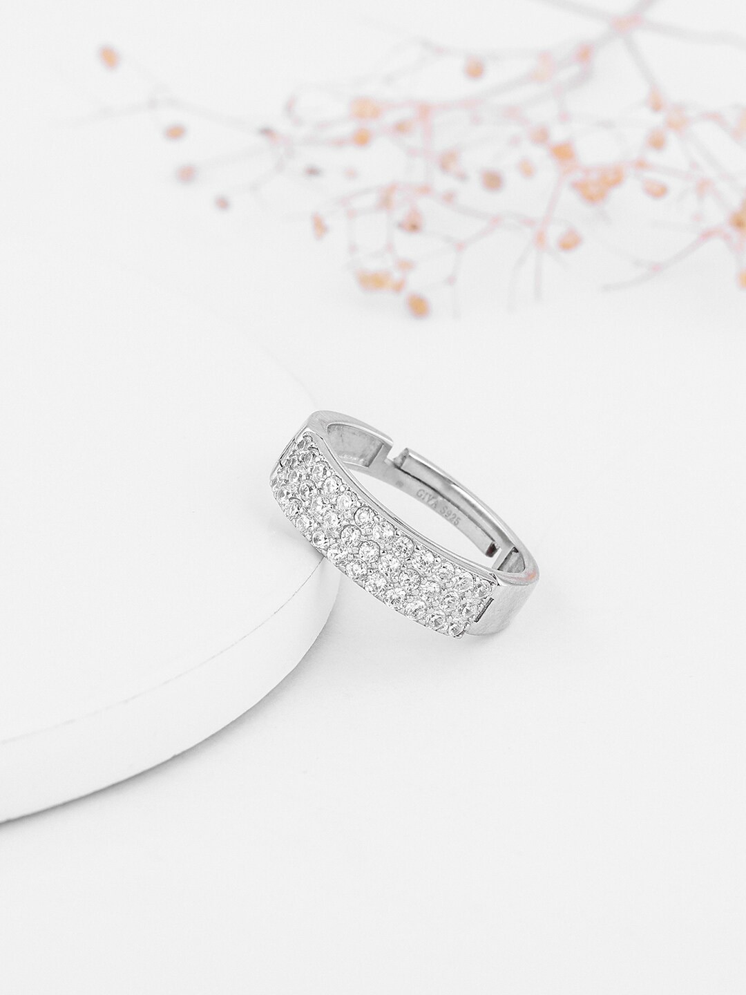 

GIVA 925 Sterling Silver Rhodium-Plated Finger Ring