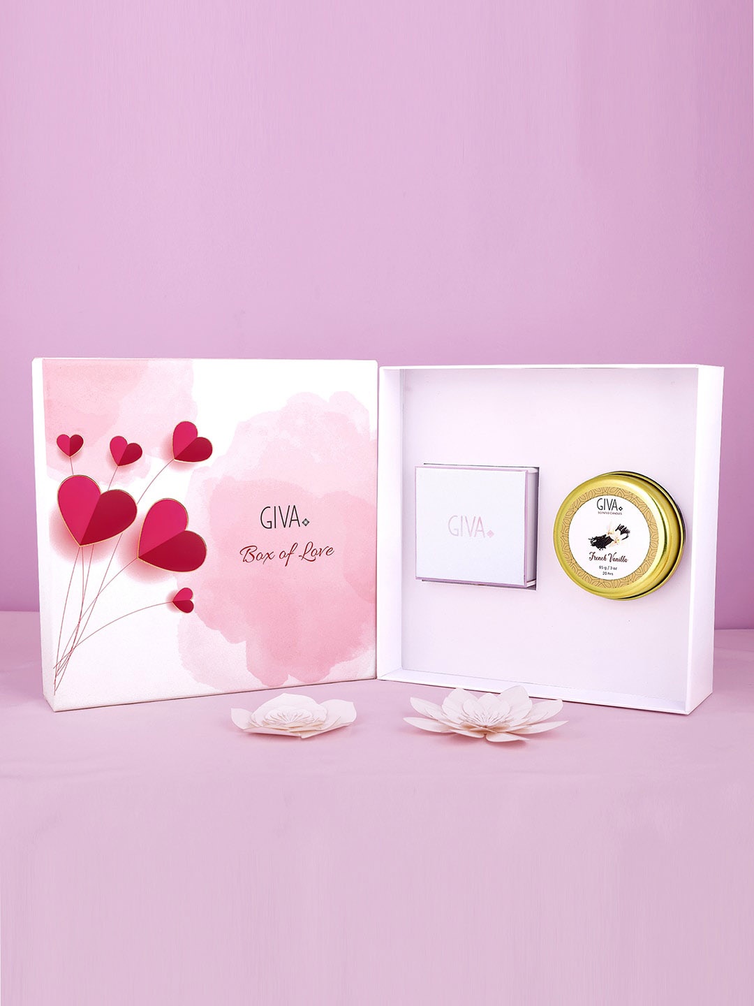 

GIVA Silver-Plated CZ-Studded Deer Pendant & French Vanilla Candle Home Gift Set