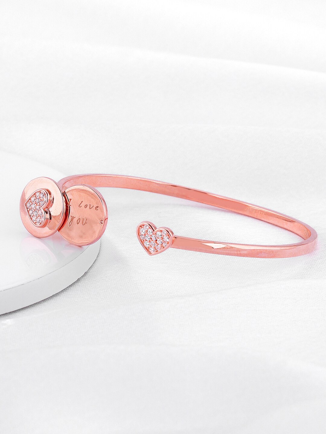 

GIVA Sterling Silver Rose Gold-Plated Kada Bracelet
