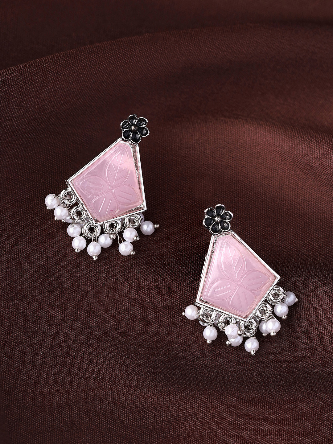 

Priyaasi Silver-Plated Geometric Drop Earrings