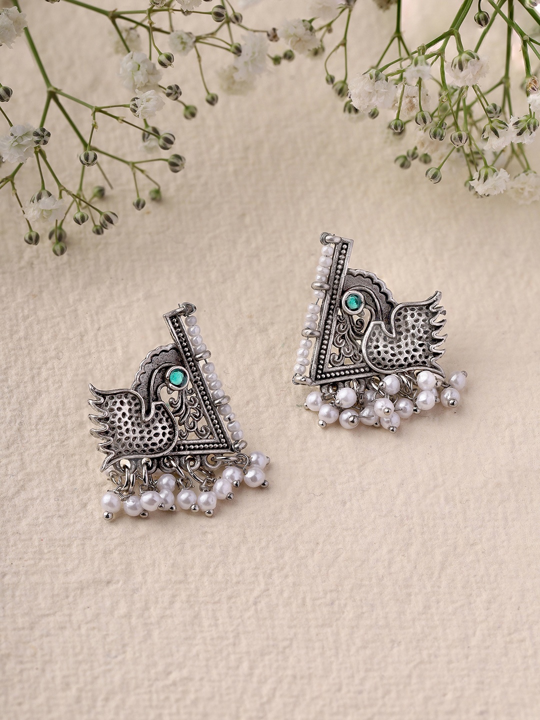 

Priyaasi Silver Plated Contemporary Drop Earrings