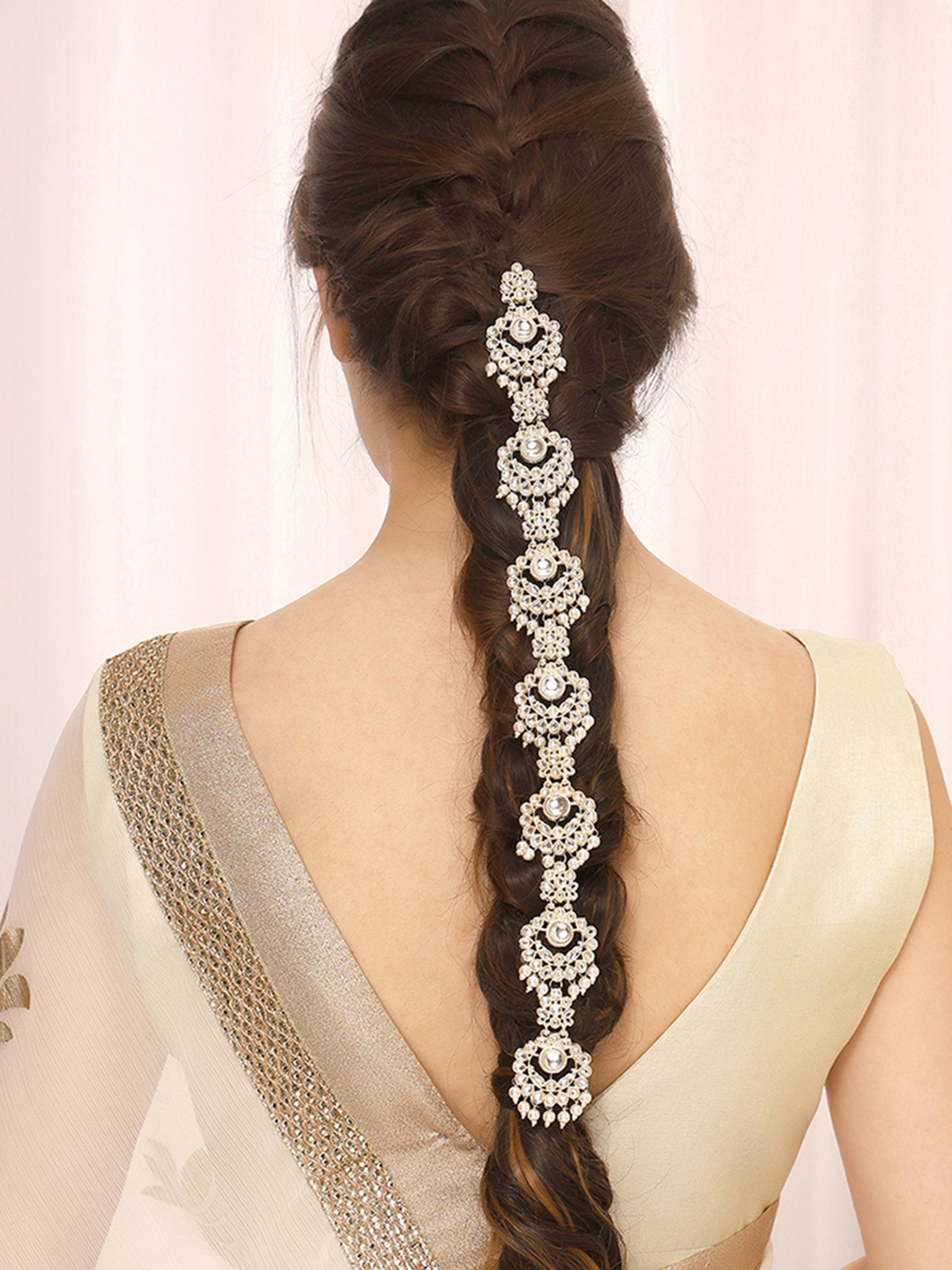 

Priyaasi Pearl Kundan Hair Accessory Set, White
