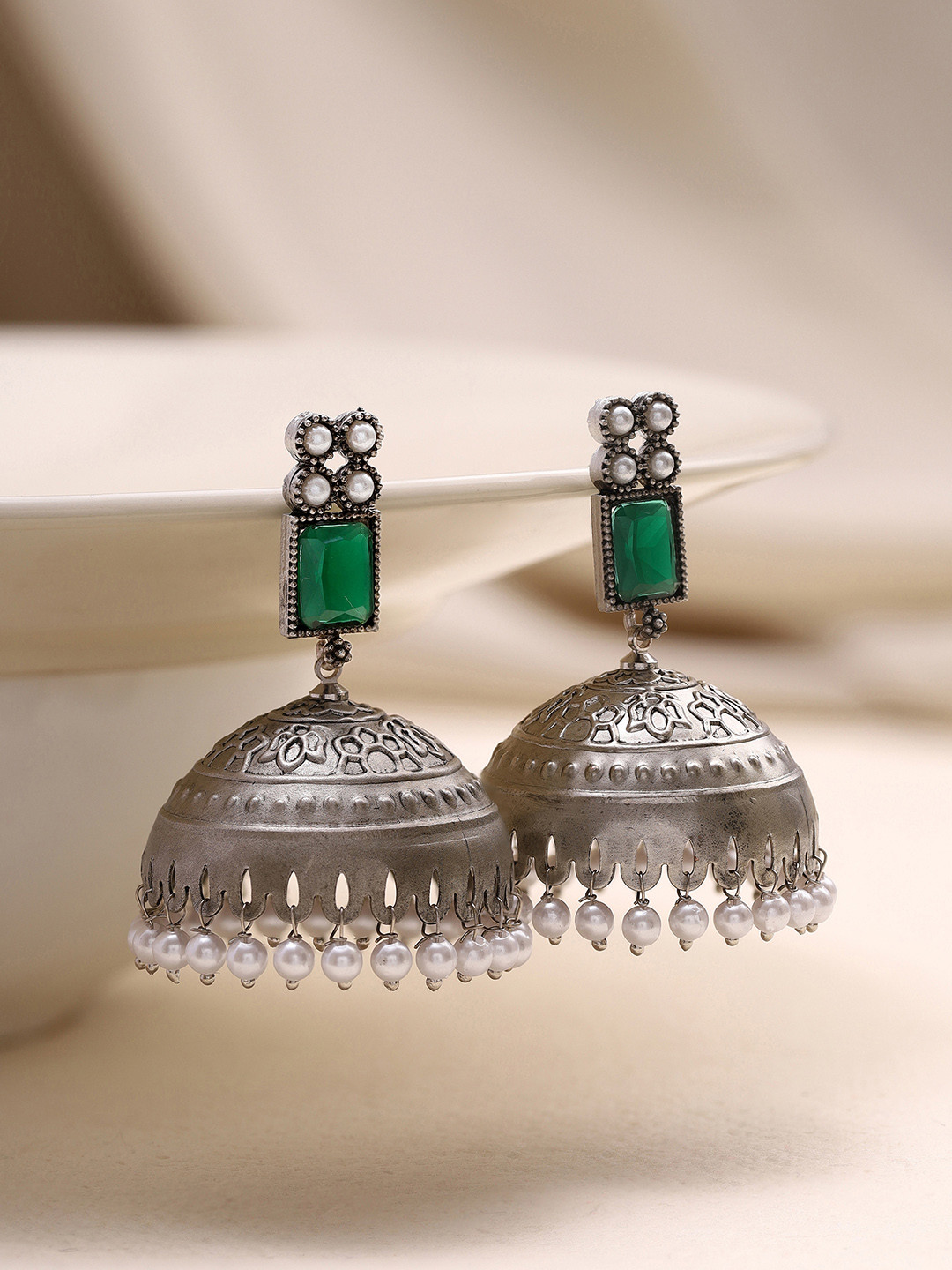 

Priyaasi Silver Plated Jhumkas