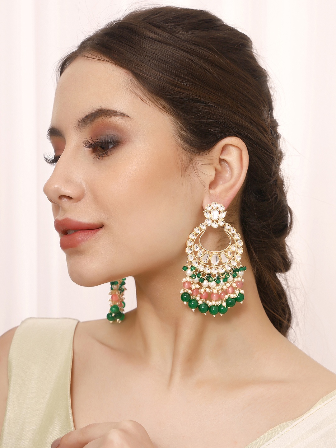 

Priyaasi Gold-Plated Contemporary Chandbalis
