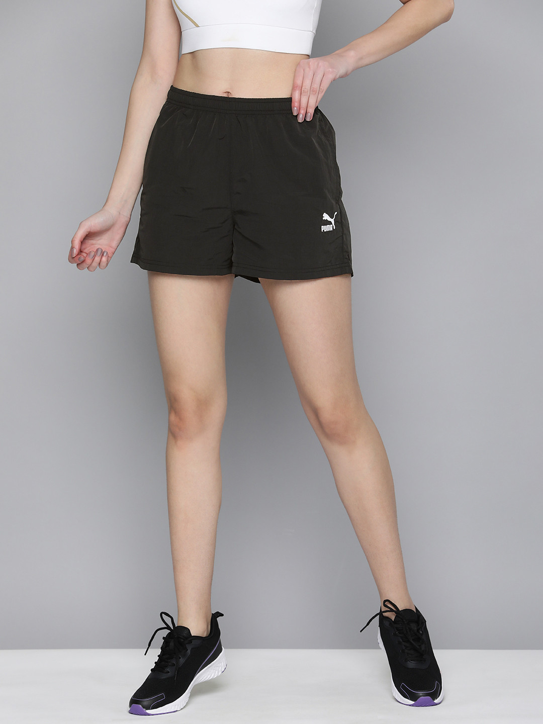 

Puma Women High-Rise Classics A-Line windCELL Shorts, Black