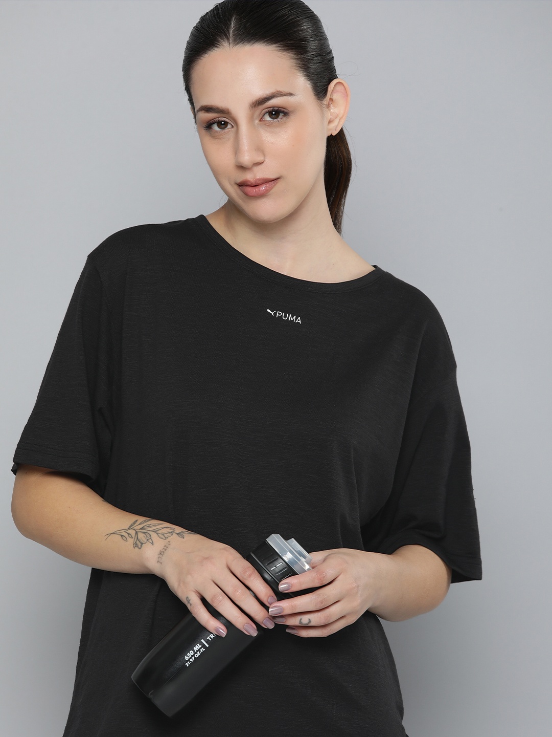 

Puma Women FIT Drop-Shoulder Sleeves dryCELL Training T-shirt, Black