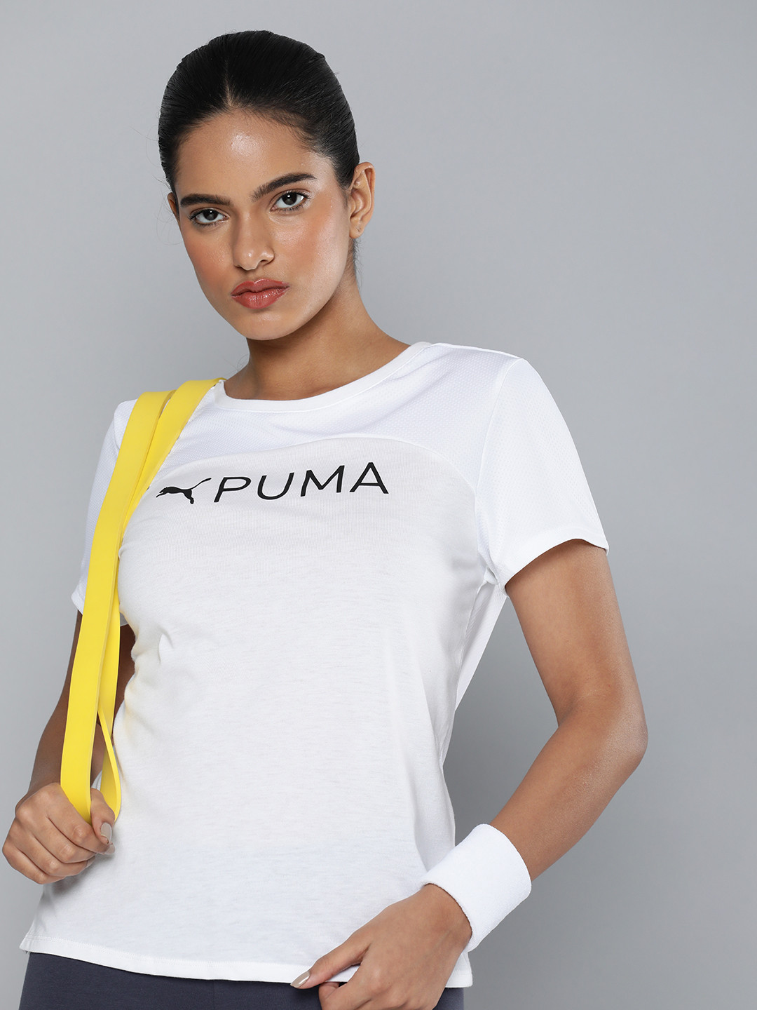 

Puma Women Brand Logo Printed dryCELL Ultrabreathe Training T-shirt, White