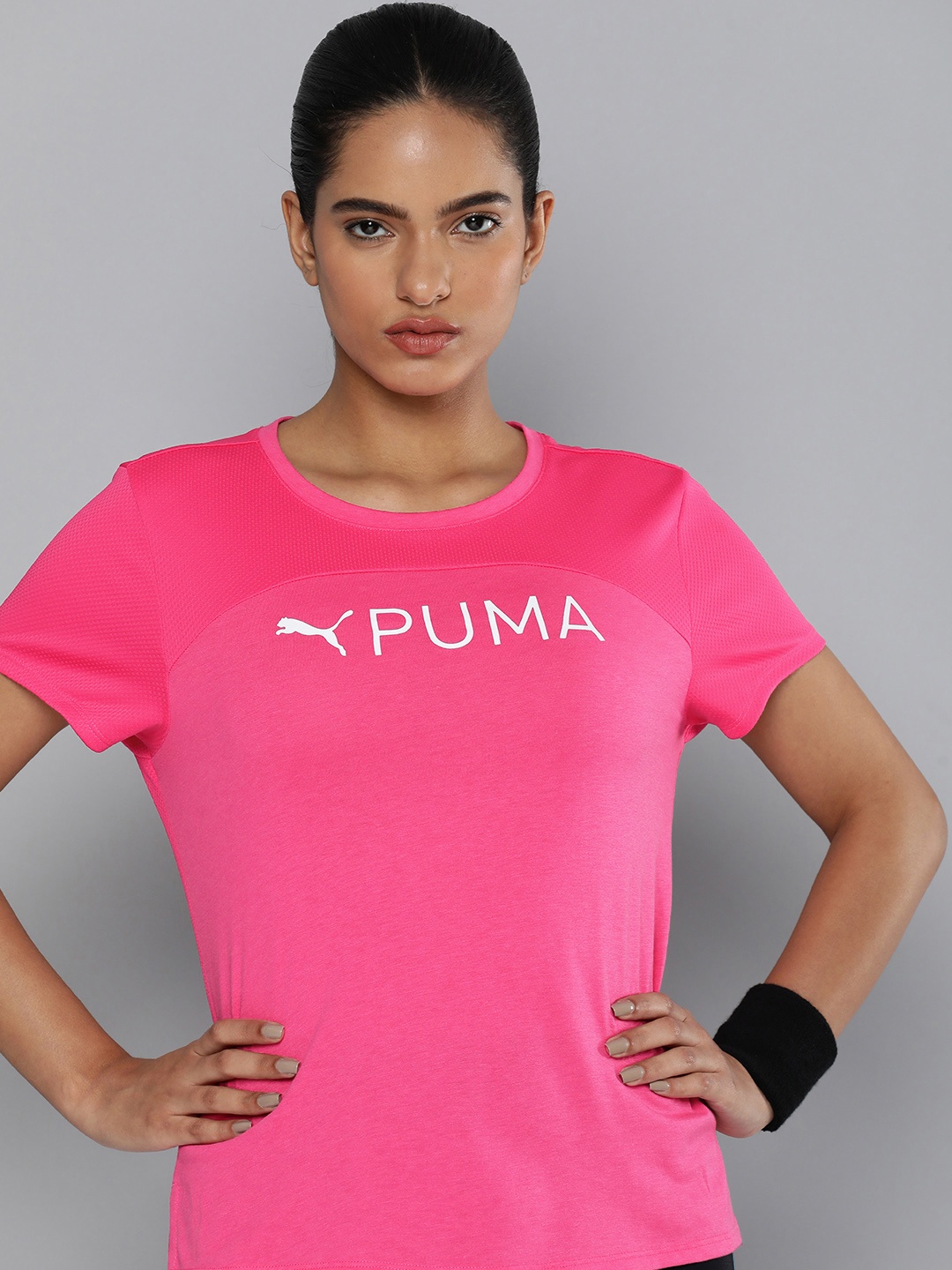 

Puma Brand Logo Printed FIT Ultrabreathe Training dryCELL T-shirt, Pink