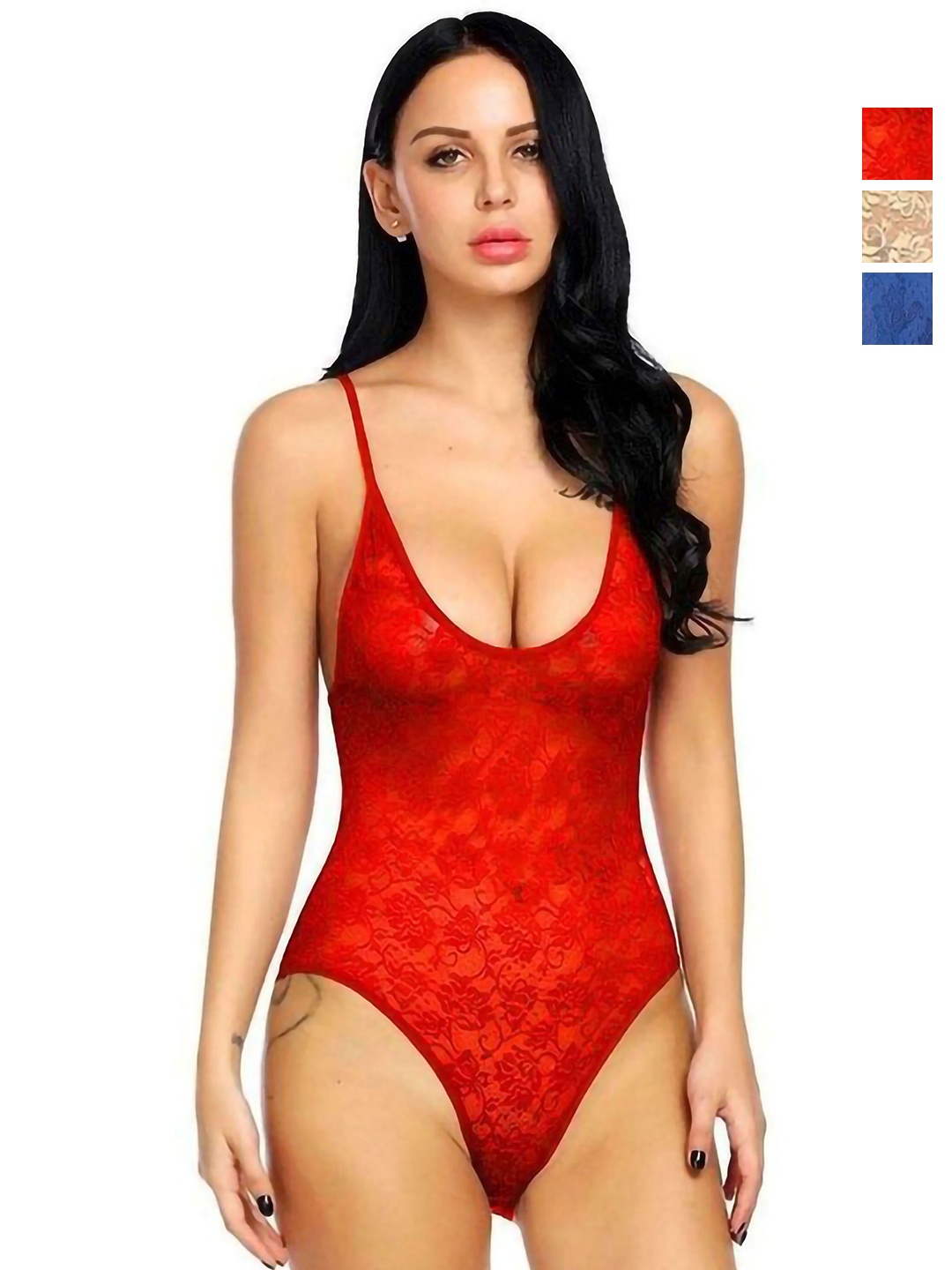 

PIBU Pack Of 3 Self-Design Net Baby Doll, Red