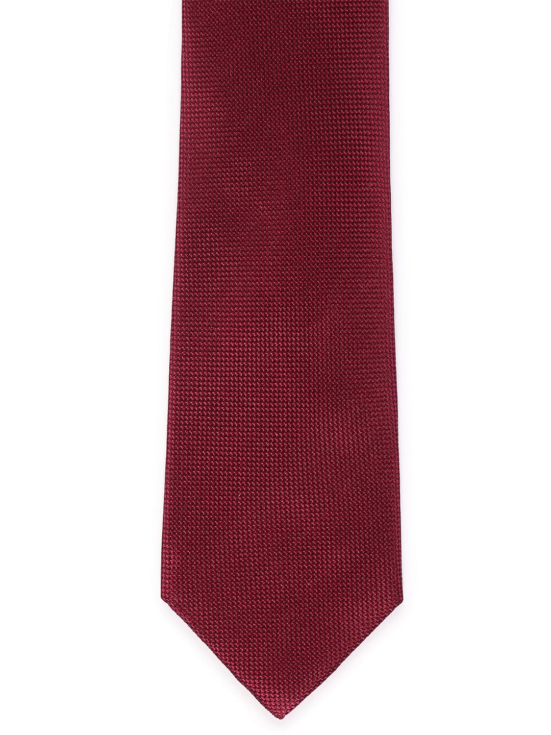 

Arrow Men Woven Design Silk Broad Tie, Red