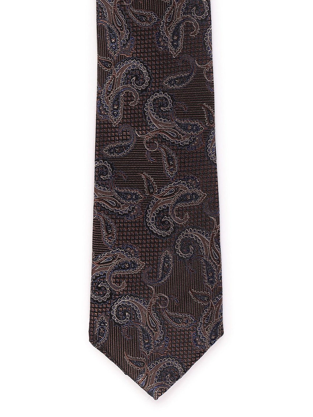 

Arrow Men Woven Design Silk Broad Tie, Brown