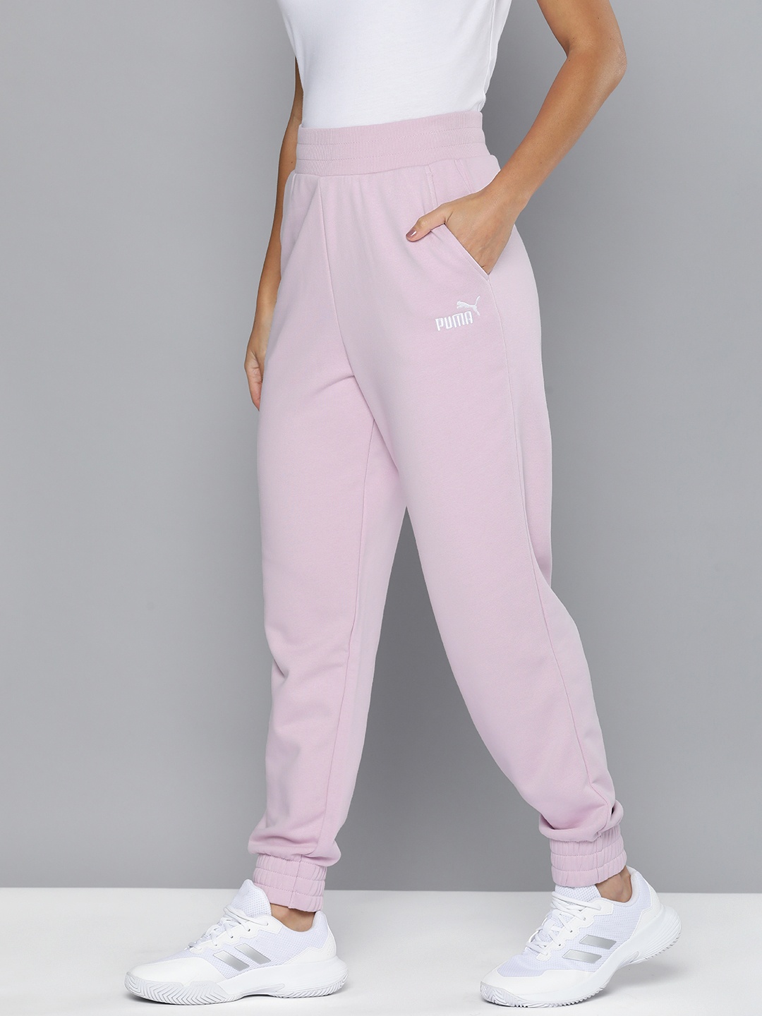 

Puma Women Essentials+ Embroidery Regular Fit Track Pants, Lavender