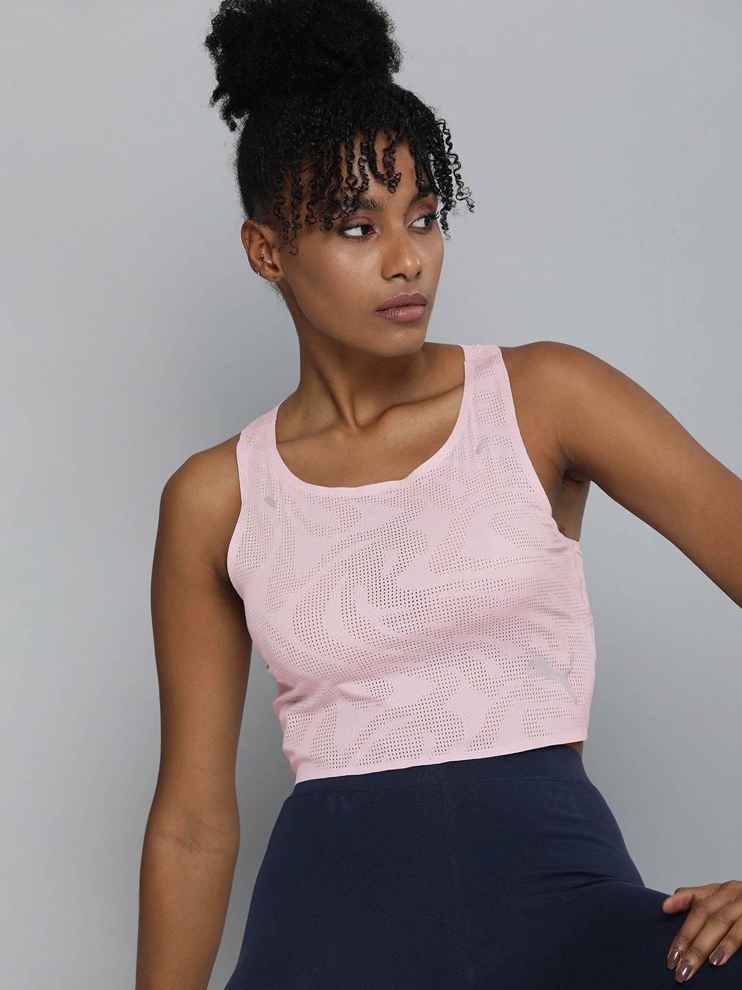 

Puma RUN ULTRASPUN DryCell Breathable Running Tight Fit Tank Crop Top, Lavender