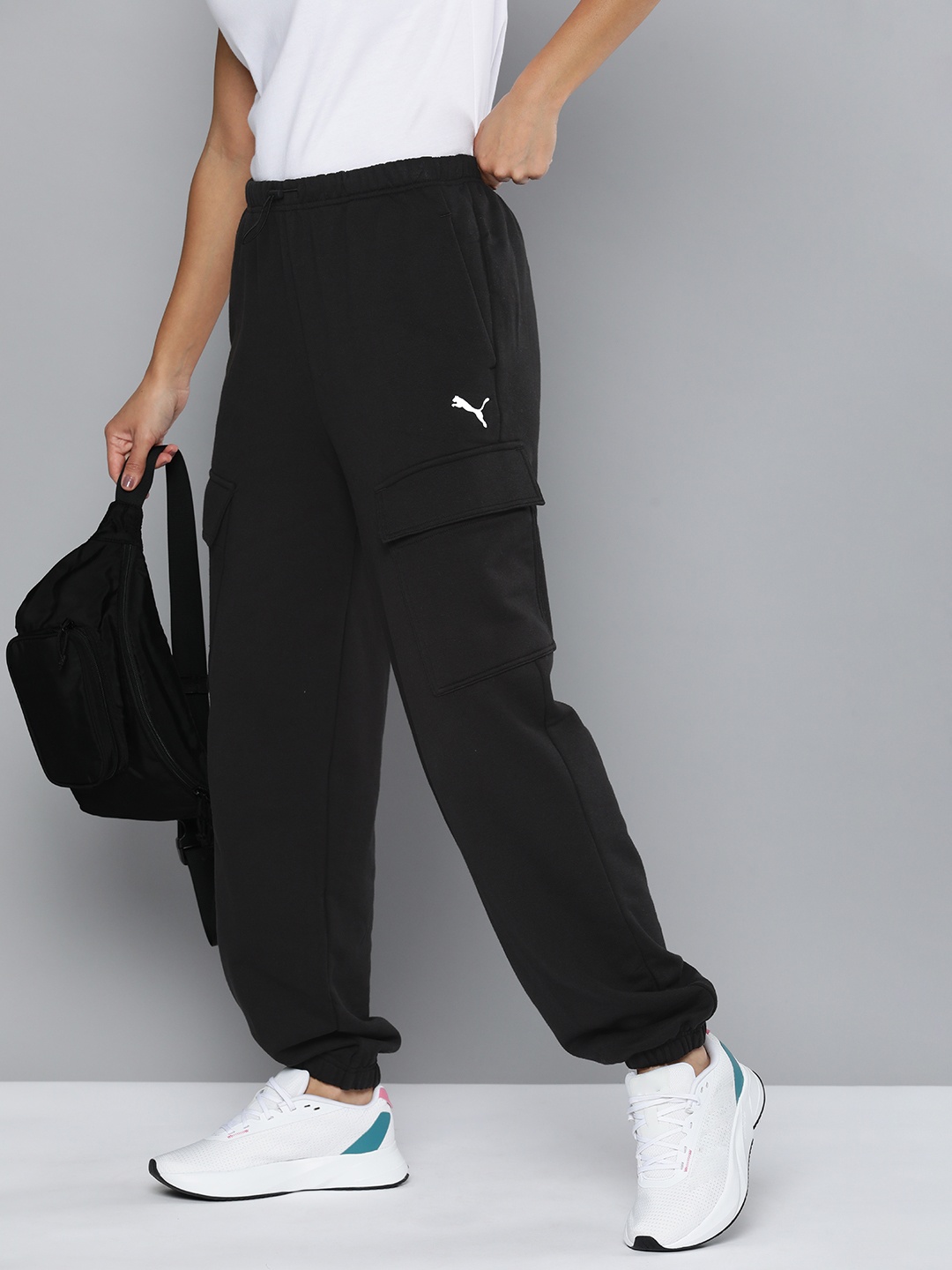 

Puma DARE TO Women Pure Cotton Mid Rise Relaxed Fit Outdoor Joggers Track Pants, Black