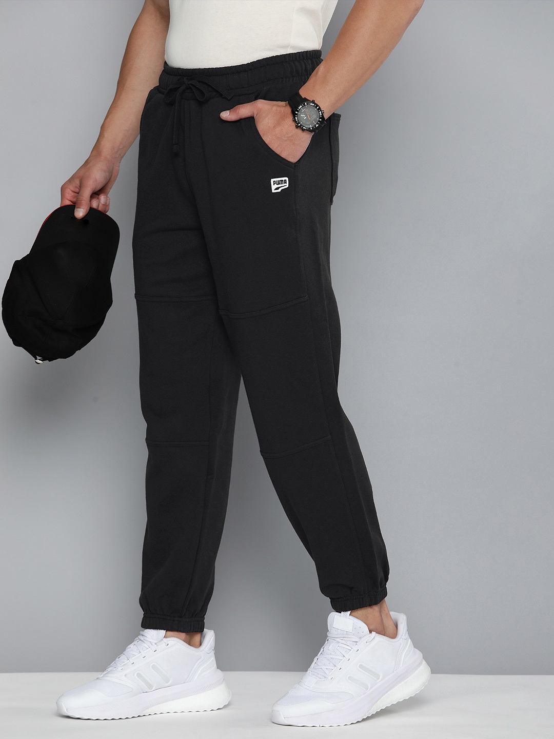 

Puma Men Downtown Relaxed Fit Pure Cotton Joggers, Black