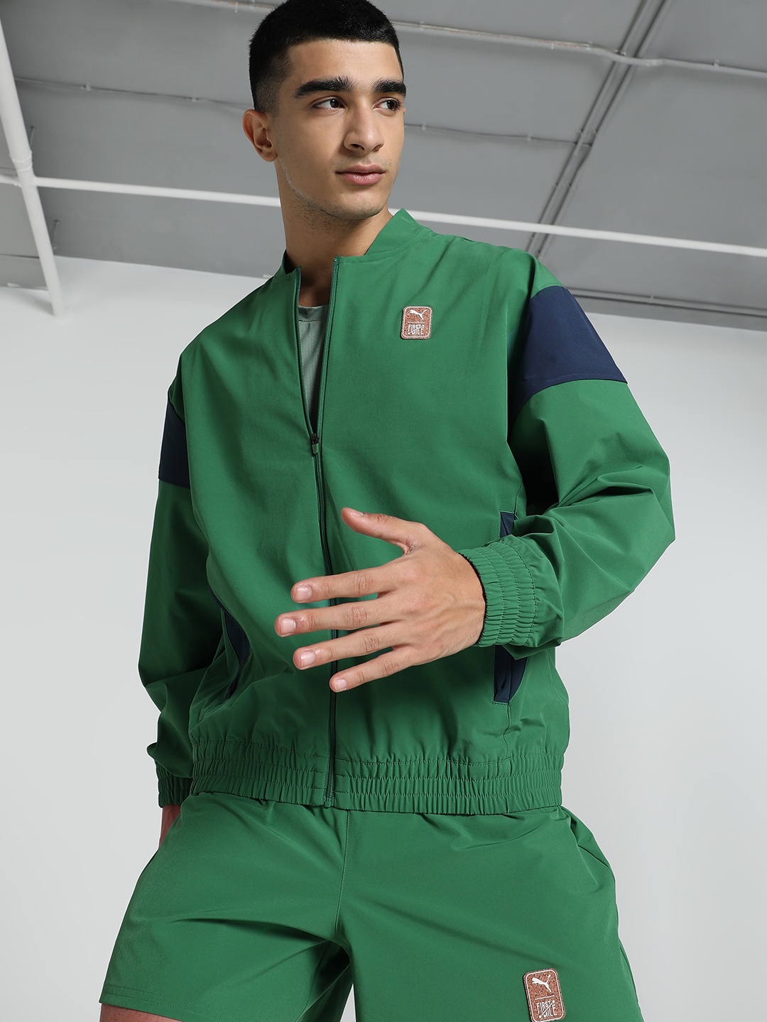 

PUMA x First Mile Colourblocked Running Jacket, Green