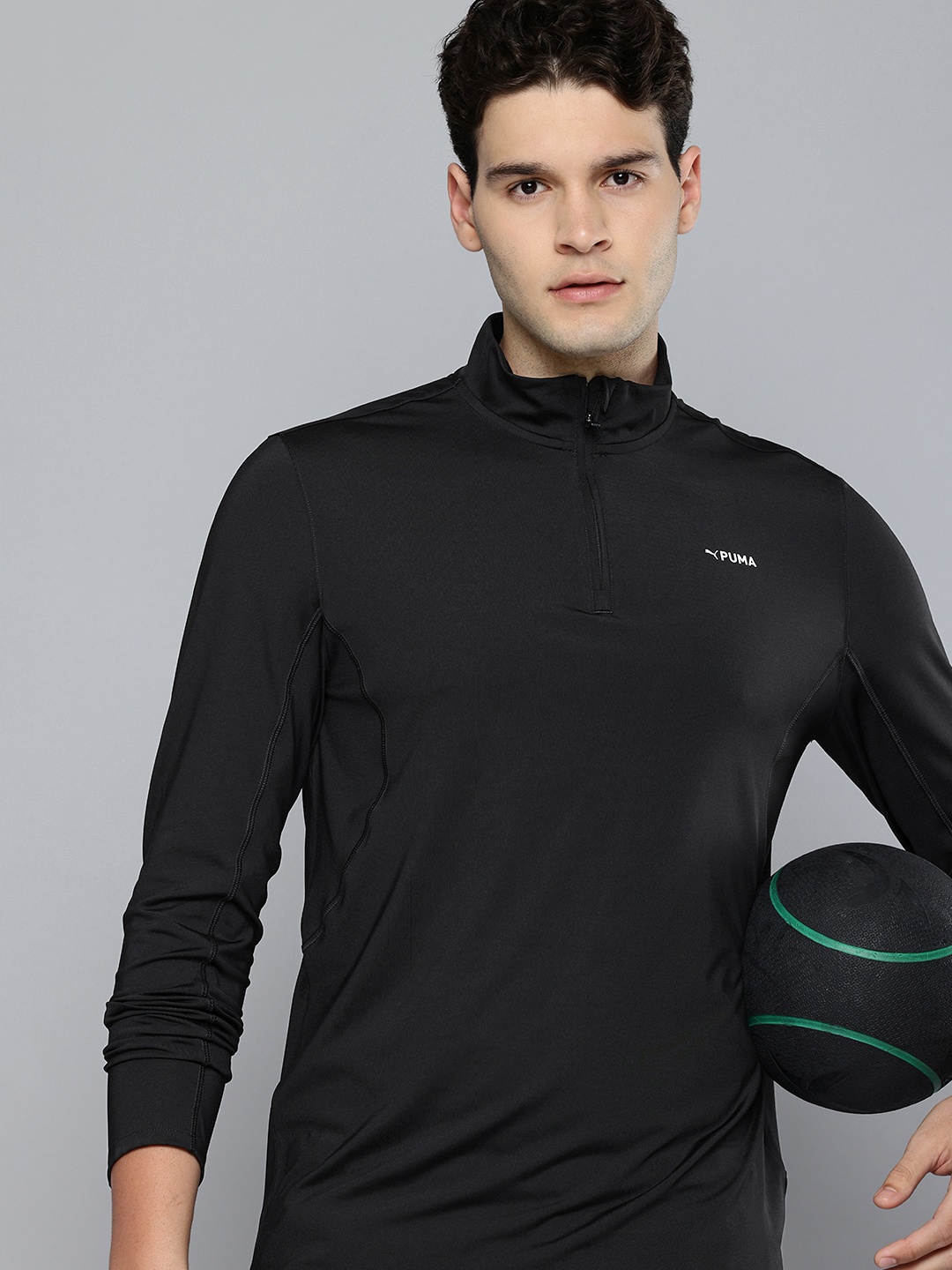 

Puma FIT Polyspan Quarter-Zip dryCELL Training Pullover Sweatshirt, Black