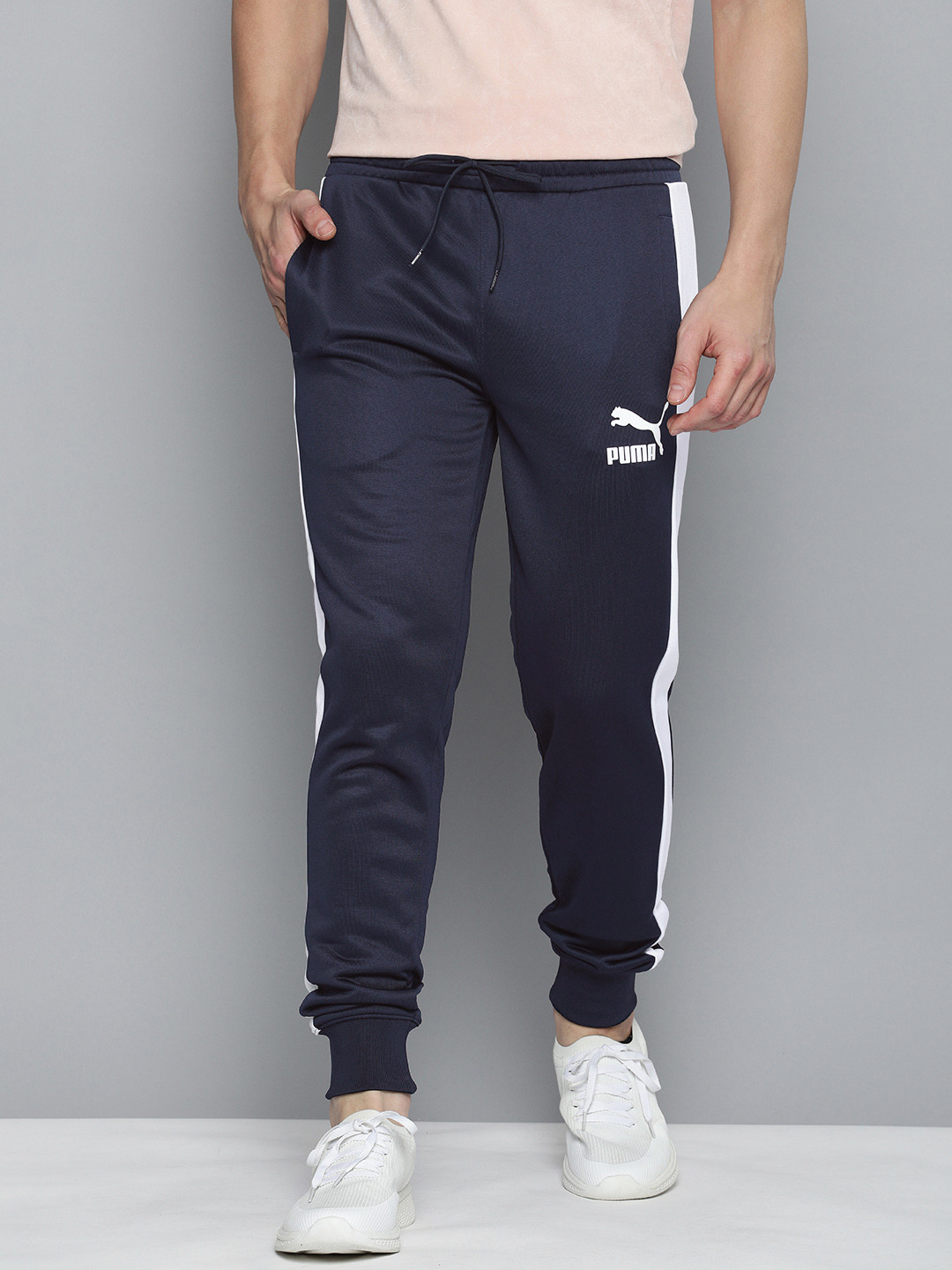 

Puma Men Brand Logo T7 Iconic Slim Fit Joggers, Navy blue