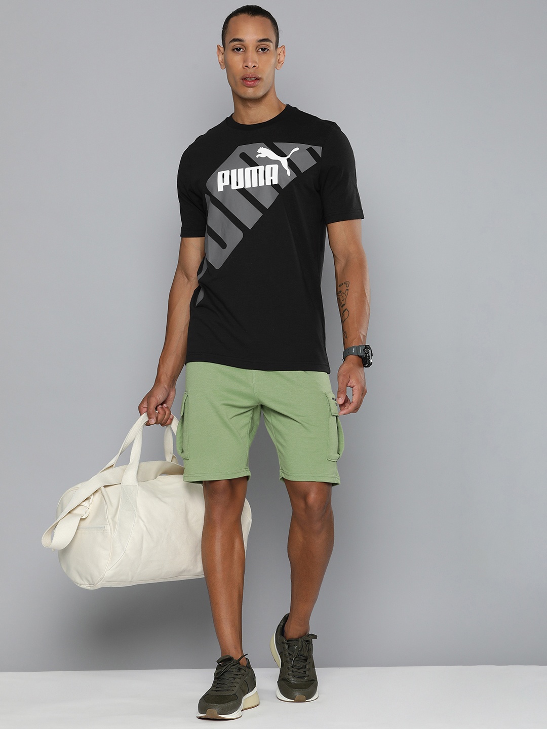 

Puma Men Power Graphic Printed Pure Cotton T-shirt, Black