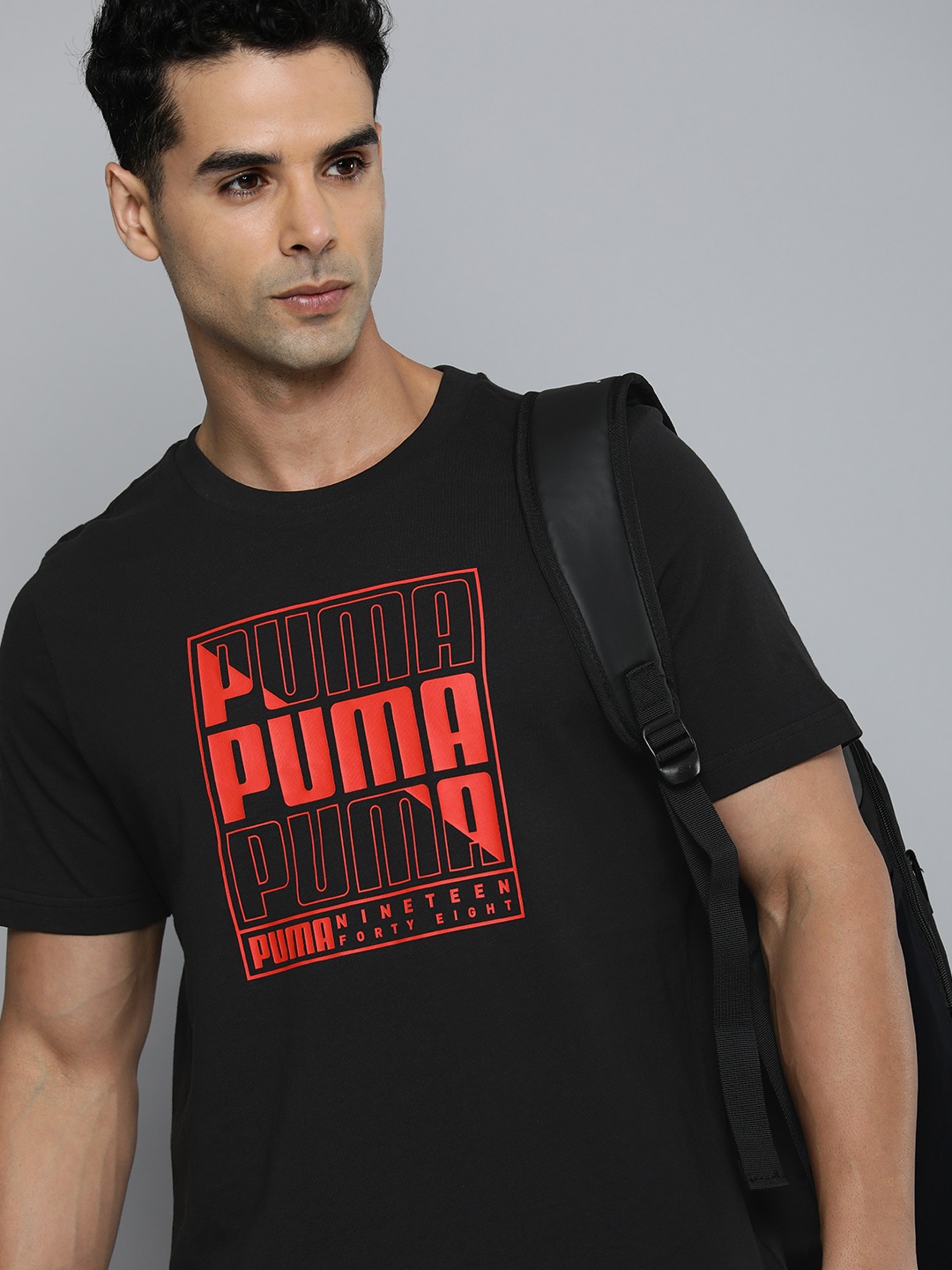 

Puma Brand Logo Printed Pure Cotton T-shirt, Black