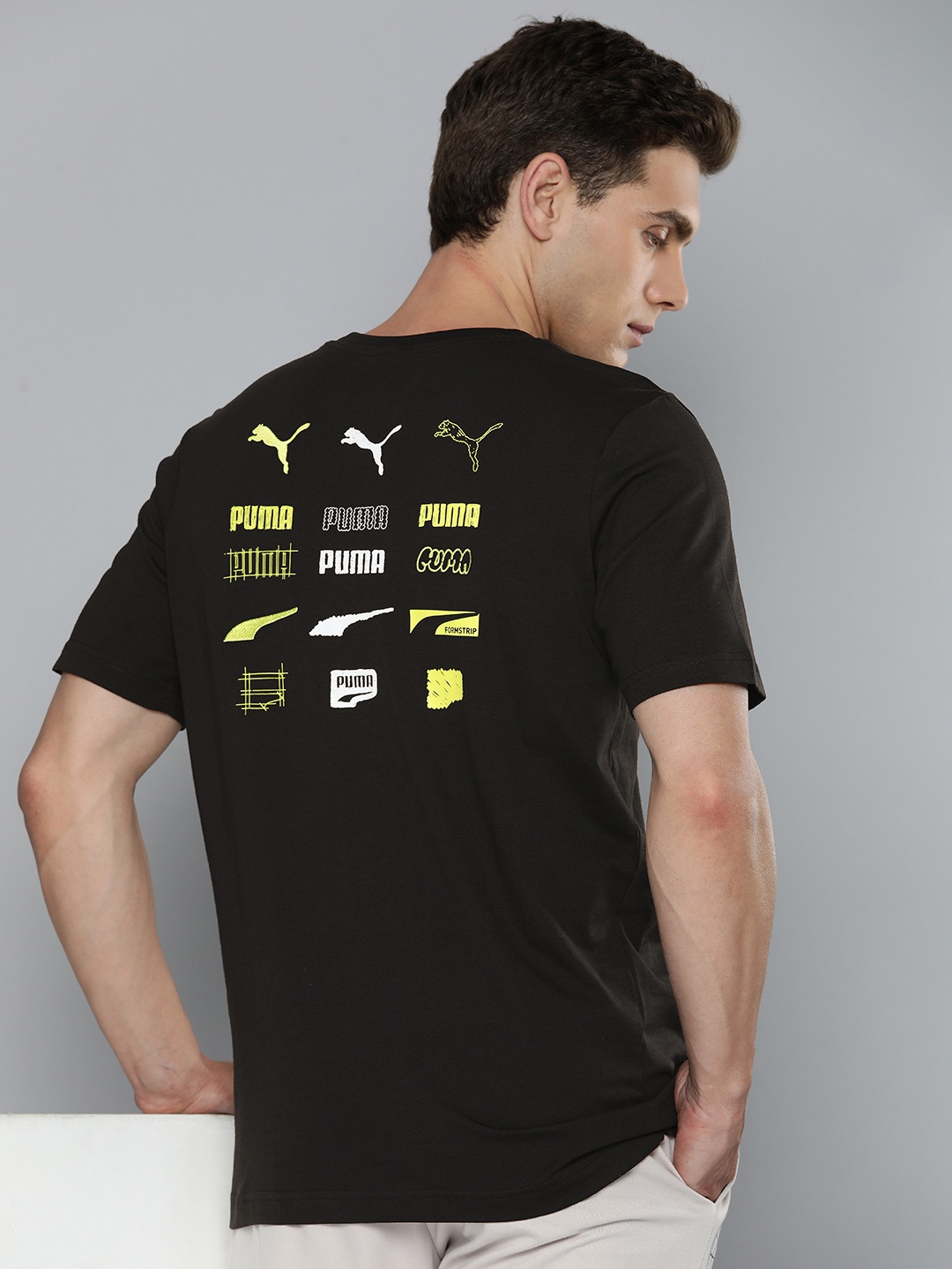 

Puma BRAND LOVE Graphic Logo Printed Pure Cotton T-shirt, Black