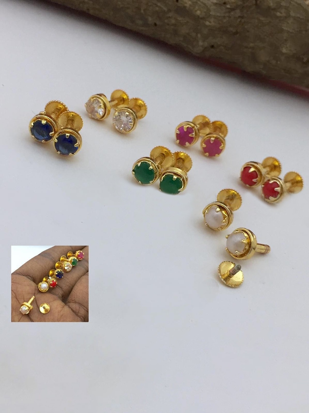 

Adc fashions Set Of 4 Gold Plated Stud Earrings