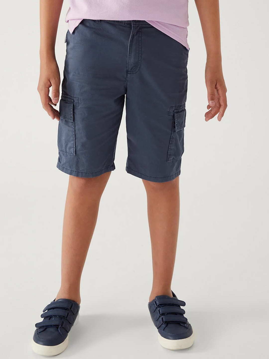 

Marks & Spencer Boys Pure Cotton Cargo Shorts, Navy blue