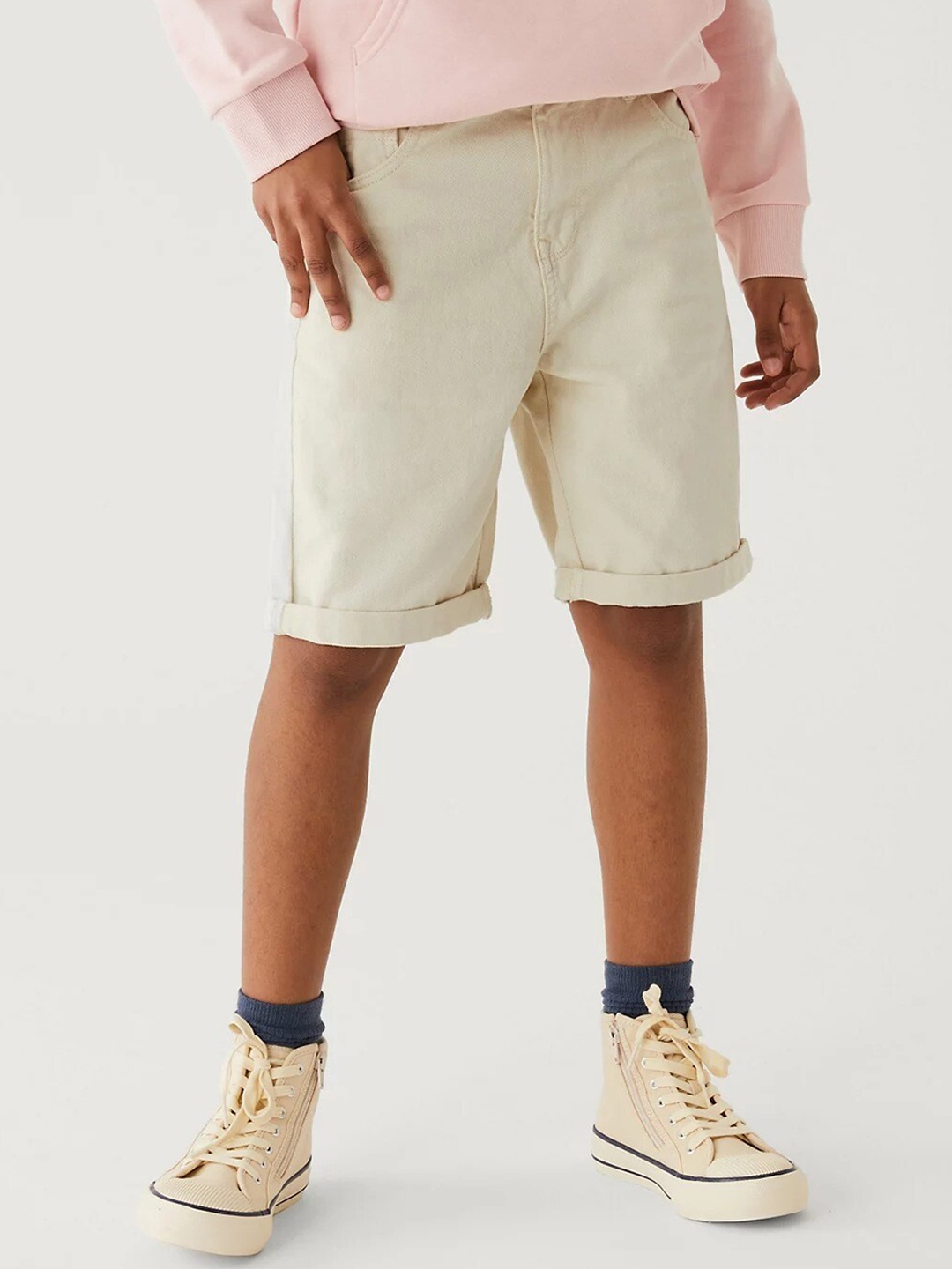

Marks & Spencer Boys Pure Cotton Denim Shorts, Beige