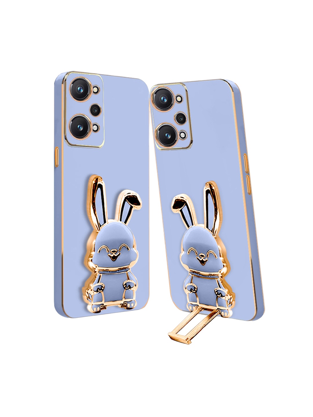 

Karwan Realme GT NEO 3T Back Case With 3D Bunny Folding Stand, Blue