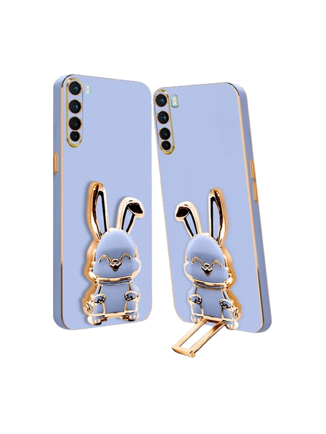 

Karwan Unisex Realme 6 Back Case With 3D Bunny Folding Stand, Blue