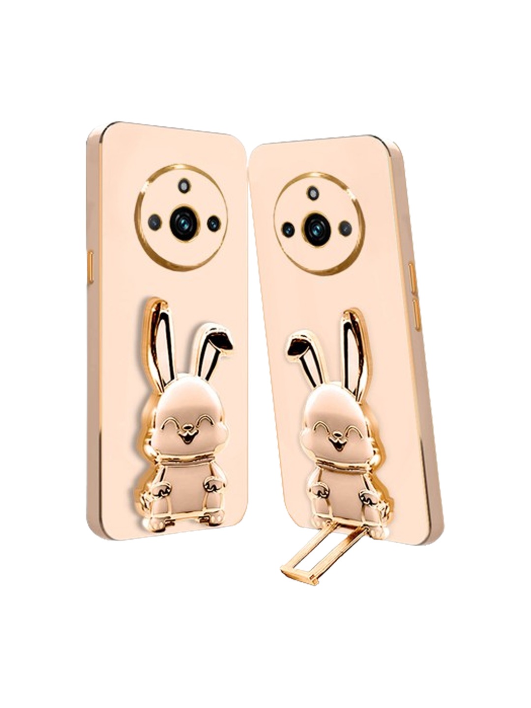 

Karwan Realme 11 Pro Plus Back Case With 3D Bunny Folding Stand, Pink