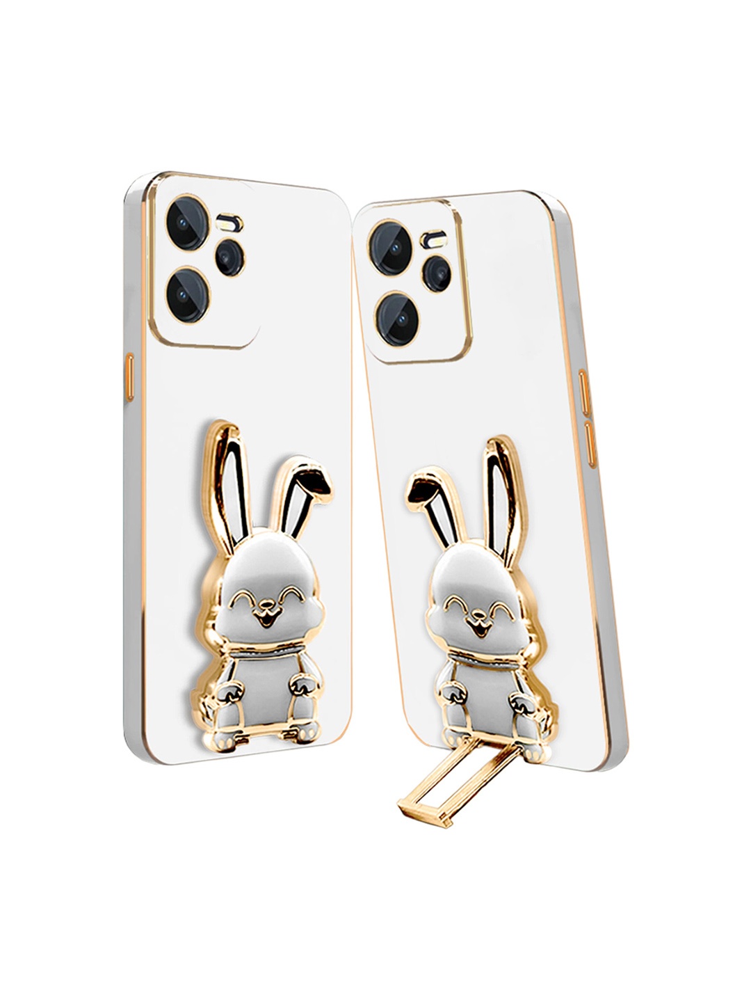 

Karwan Poco X5 Pro 5G Back Case With 3D Bunny Folding Stand, White