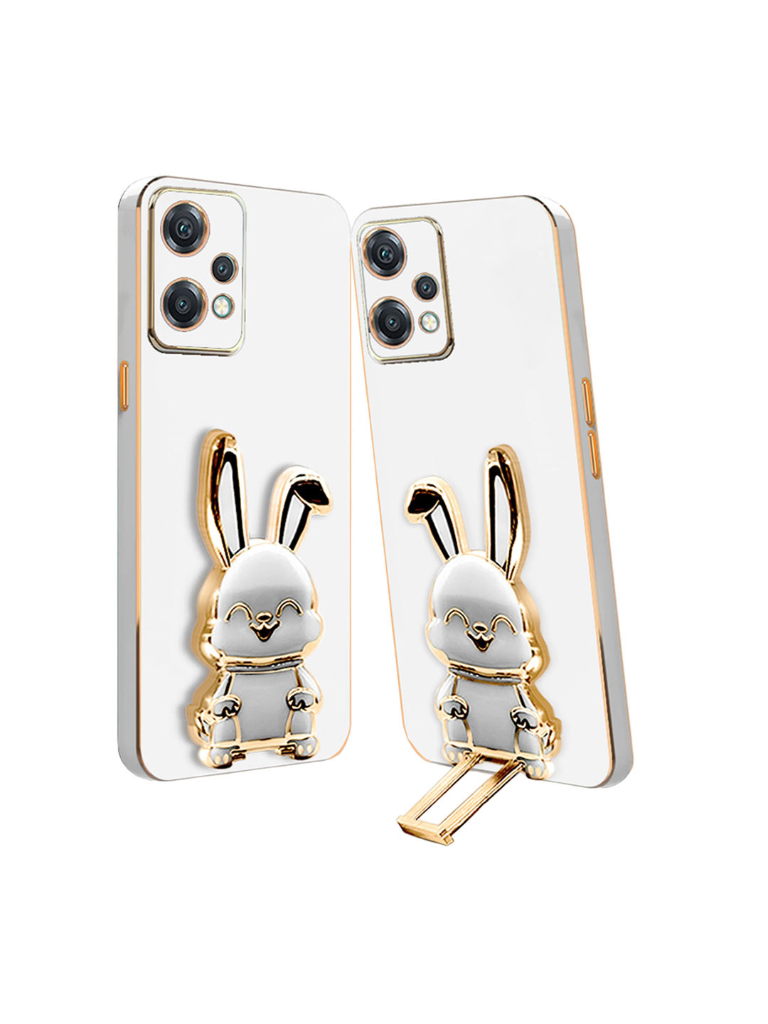 

Karwan 3D Bunny with Folding Stand Poco X5 5G Back Case, White