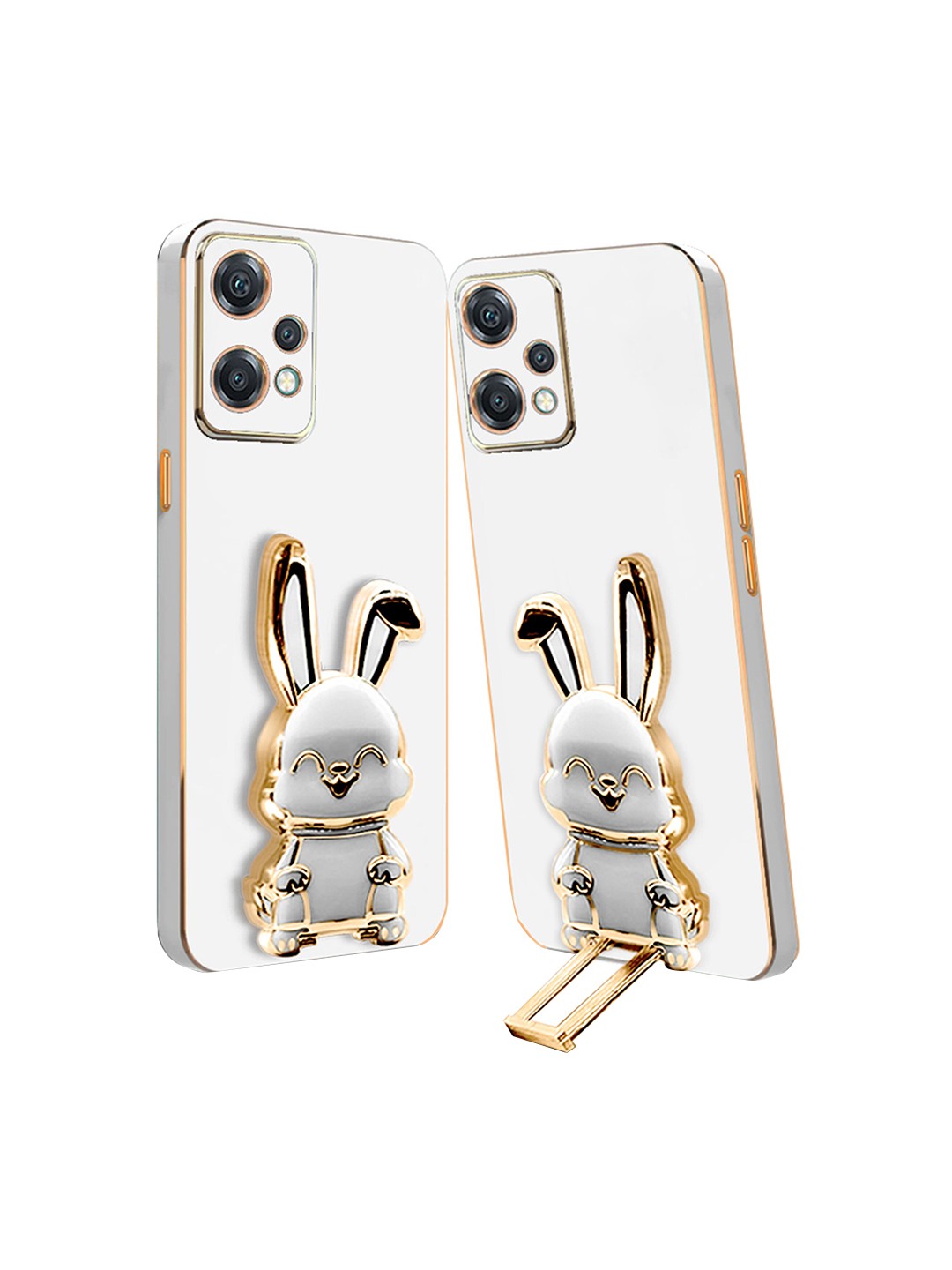 

Karwan Slip Proof Redmi Note 12 Pro 5G Back Case With 3D Bunny Folding Stand, White