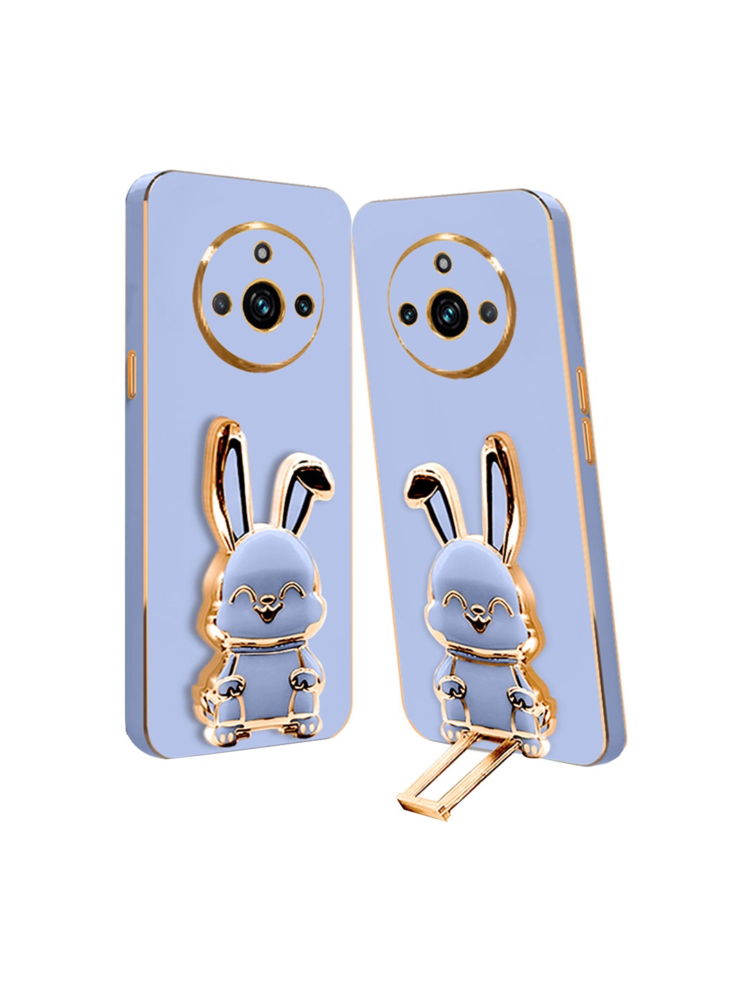 

Karwan Realme 11 Pro Plus Back Case With 3D Bunny Folding Stand, Blue