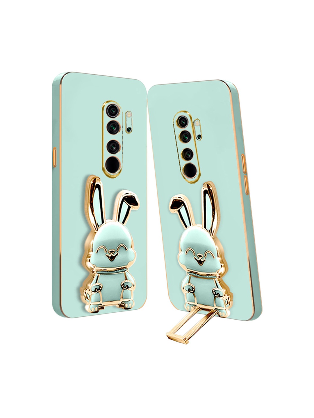 

Karwan Redmi Note 8 Pro Back Case With 3D Bunny Folding Stand, Green