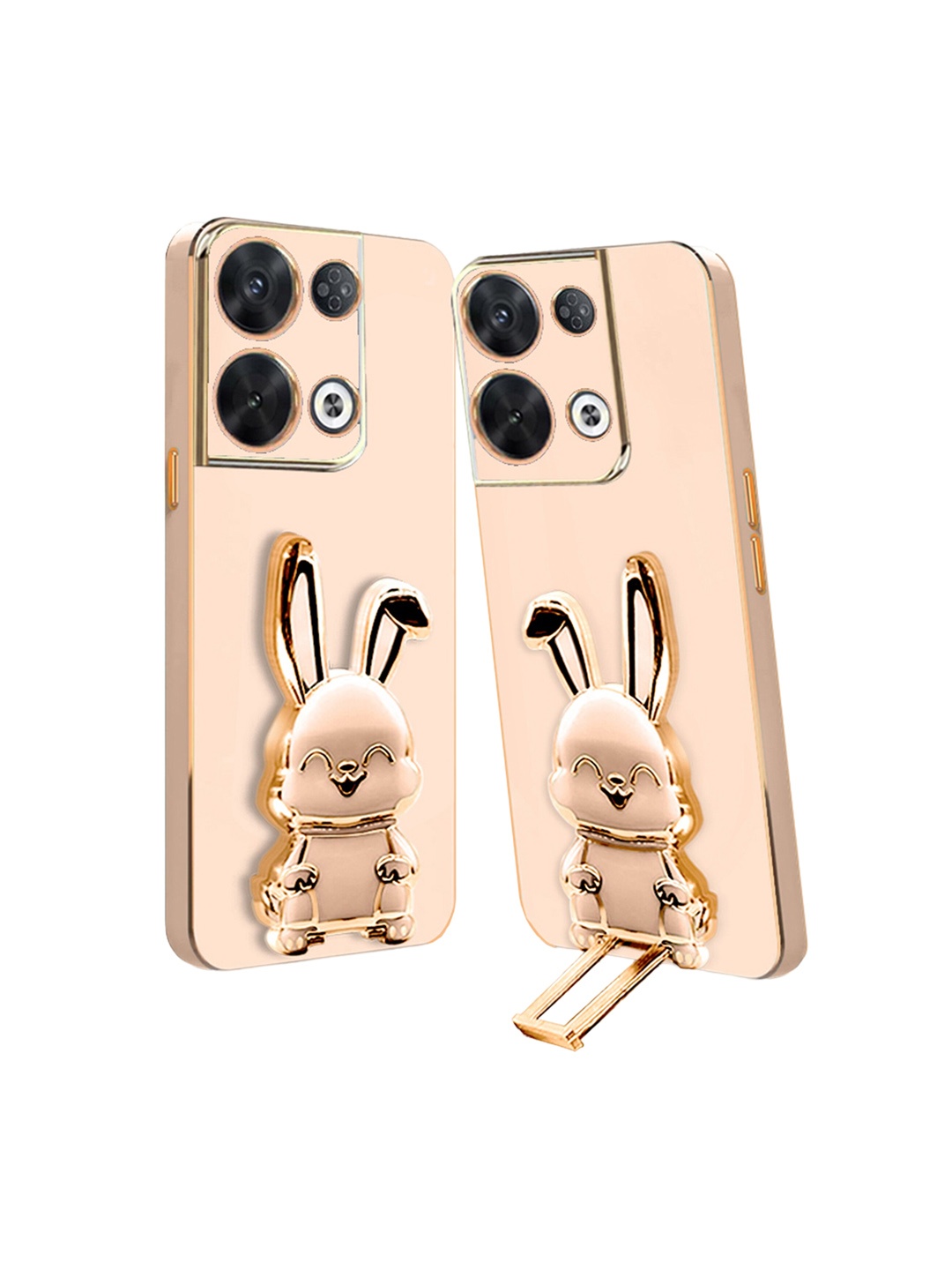 

Karwan Oppo Reno 8 Pro Plus Back Case With 3D Bunny Folding Stand, Pink