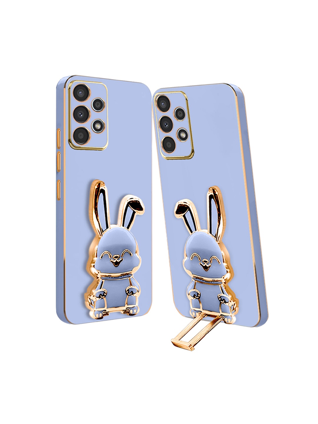 

Karwan Samsung A13 4G Back Case With 3D Bunny Folding Stand, Blue