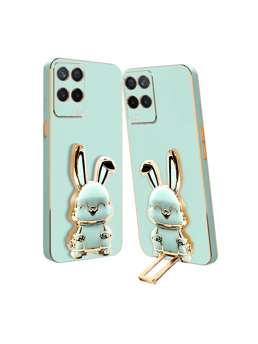 

Karwan 3D Bunny With Folding Stand Realme 8 5G Phone Back Case, Green