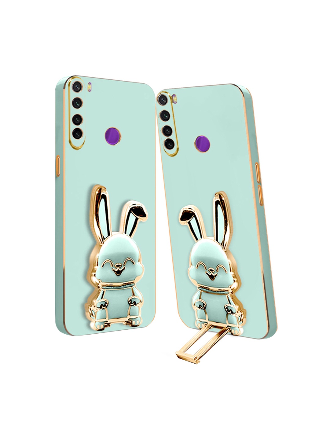

Karwan Redmi Note 8 Back Case With 3D Bunny Folding Stand, Green