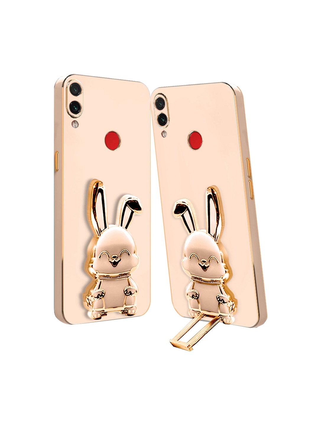 

Karwan Redmi Note 7 Back Case With 3D Bunny Folding Stand, Pink