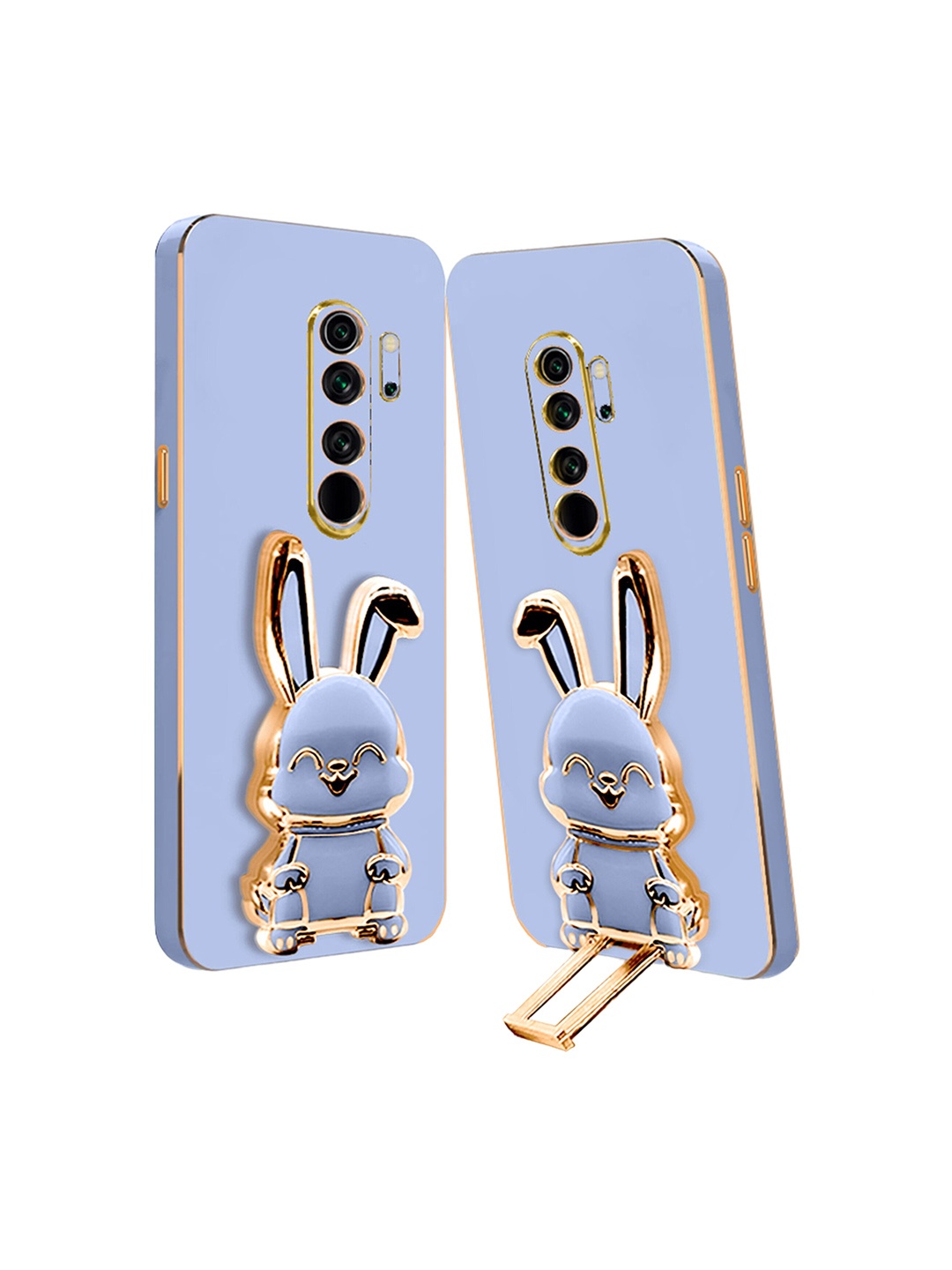 

Karwan 3D Bunny Folding Stand With Redmi Note 8 Pro Back Case, Blue