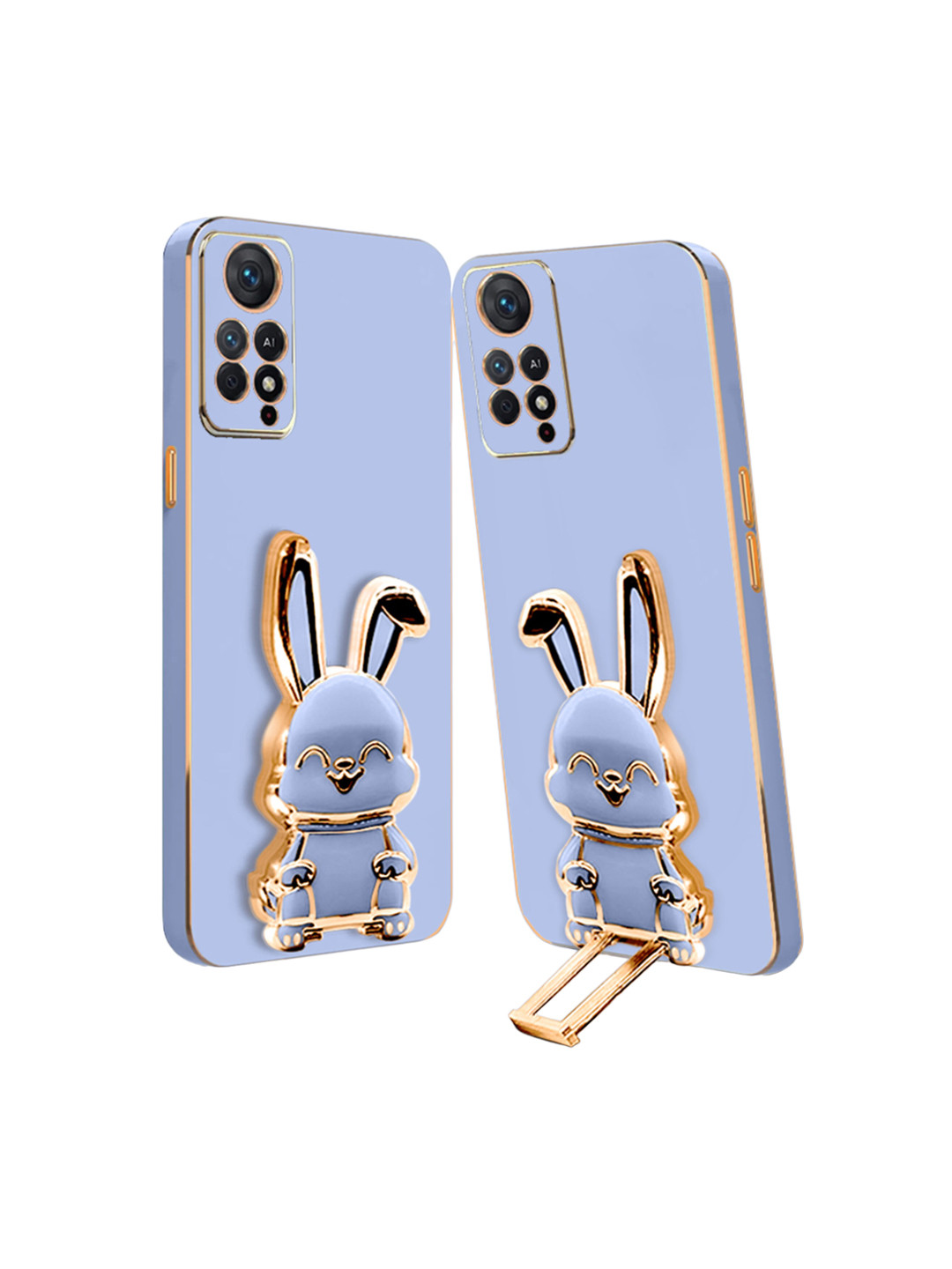 

Karwan 3D Bunny Folding Stand With Redmi Note 11S Back Case, Blue