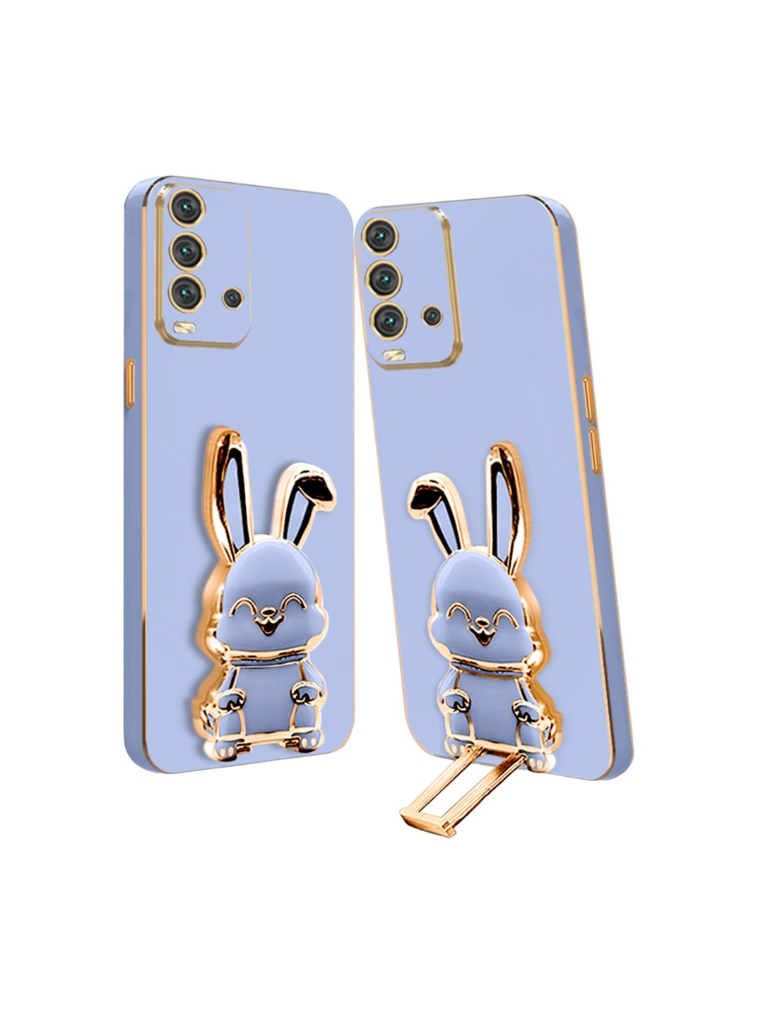 

Karwan Unisex Redmi 9 Power Back Case With 3D Bunny Folding Stand, Blue