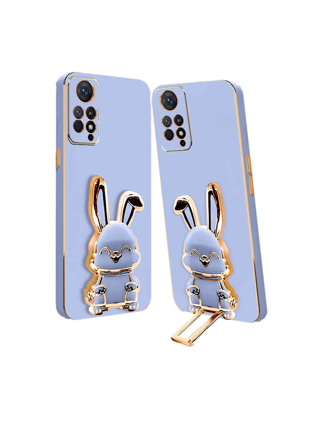 

Karwan 3D Bunny with Folding Stand Redmi Note 11 Pro Back Case, Blue